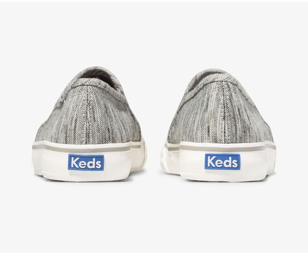 Slip Ons Keds Mujer Gris - Double Decker Heathered Stripe Knit - 748-KFTLSR